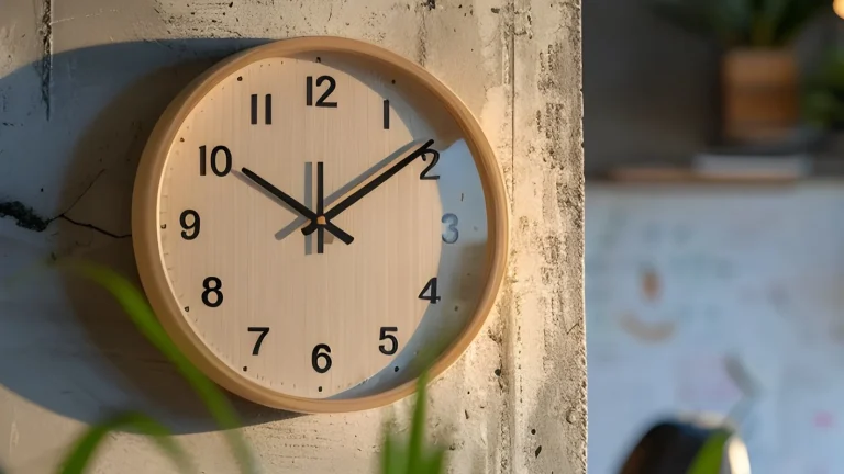Höchstarbeitszeit im Büro: Wanduhr als Symbol für gesetzliche Arbeitszeitgrenzen